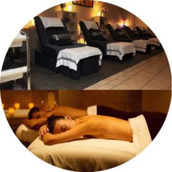 Hot Water Foot Bath and Romantic Couples Massage